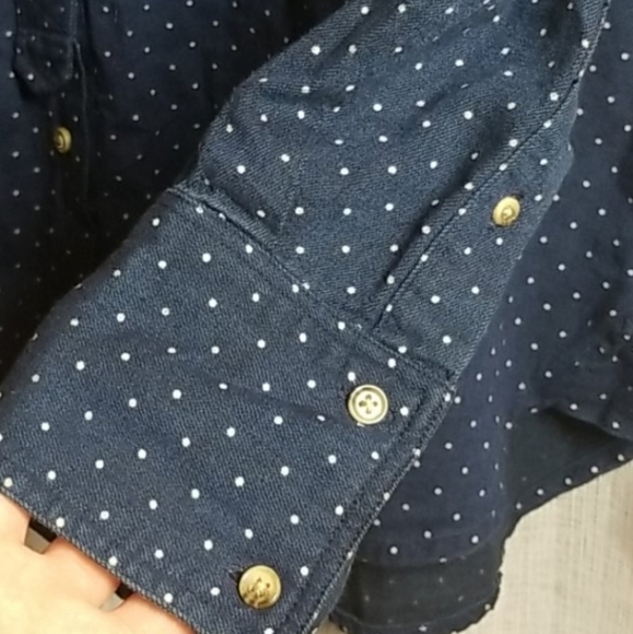 Free People Button Down Blue Aztec Shirt - Picture 6 of 9
